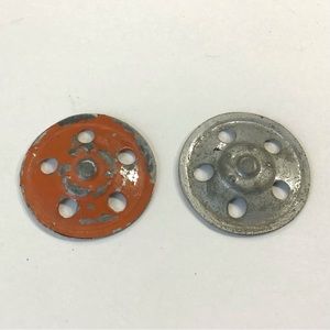 Tonka Truck Hubcaps Round Hole Set of 2 Vintage Toy Parts For Repair Replacement